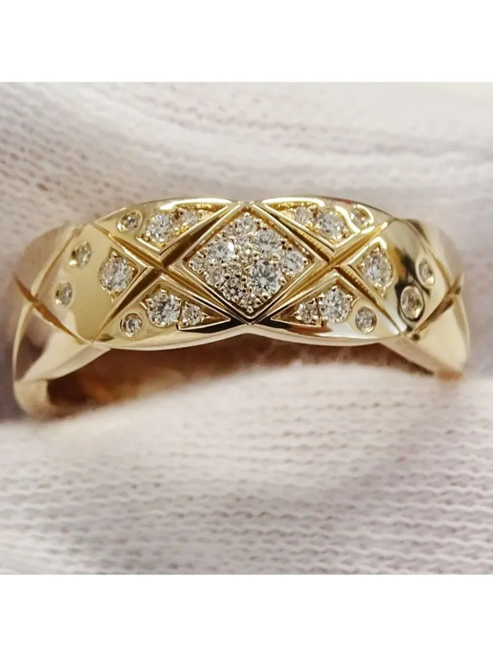 Chanel Ring Diamond Coco Crush Pink Gold 58 Polished